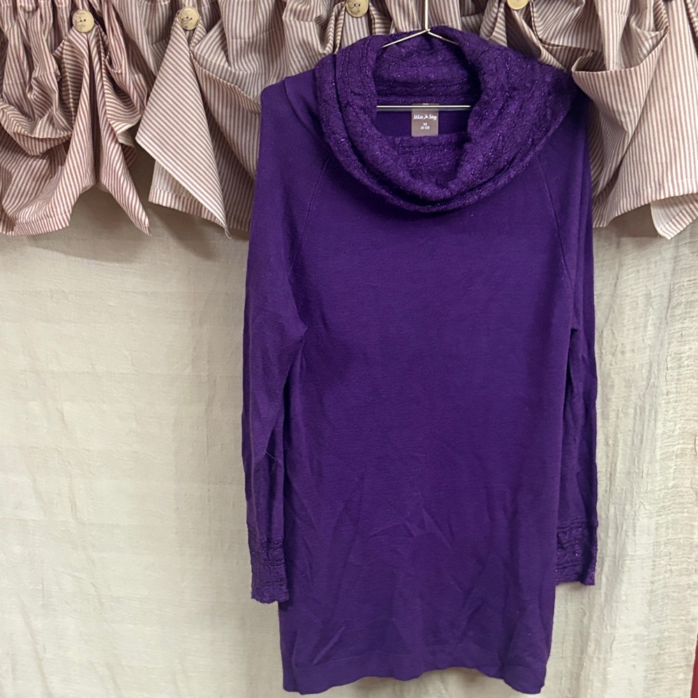 Alia Rich Purple Cowl Neck Sweater